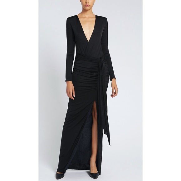 ๐ท ๐ Alice + Olivia Gorgeous Tie Waist Long Kyra Gown Dress - Picture 8 of 9